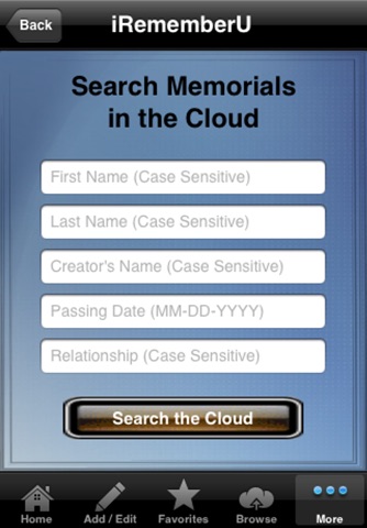 iRememberU - Honoring the Memory of Loved Ones We Have Lost screenshot 4