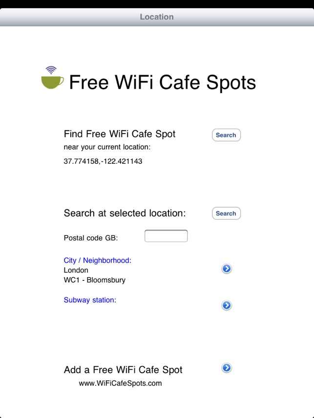 London Free WiFi for iPad