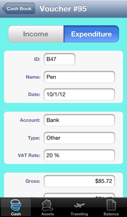 eaGeier - accounting on cash basis - keep track of your income and expenses