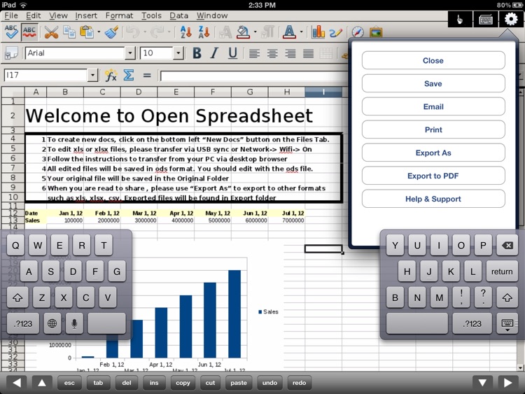 SpreadSheet - Editor of Microsoft Excel XLS files for iPad