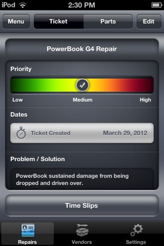Repair Ticket screenshot 2