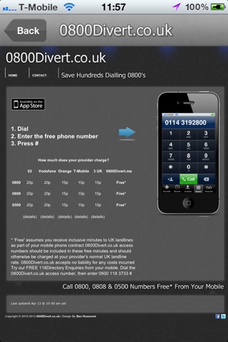 0800 Divert - Save money on your 0800, 0500 & 0300 phone calls screenshot 3