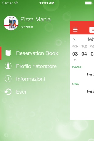 Mangia&Lete reservation book digitale per ristoratori screenshot 2