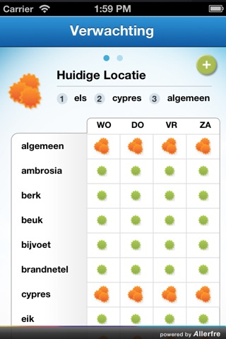 Hooikoorts Pollenradar screenshot 2