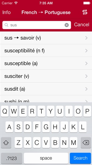 French-Portuguese Dictionary from Accio
