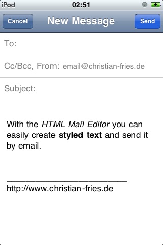 HTML Mail Editor screenshot1