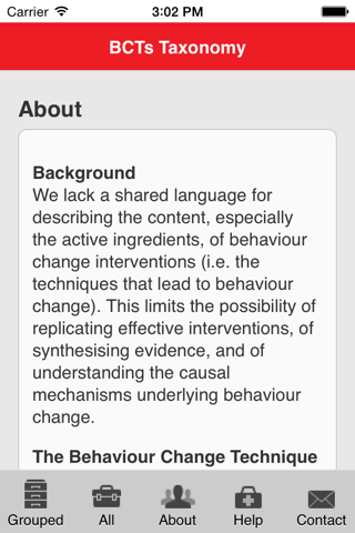 BCT Taxonomy screenshot 4