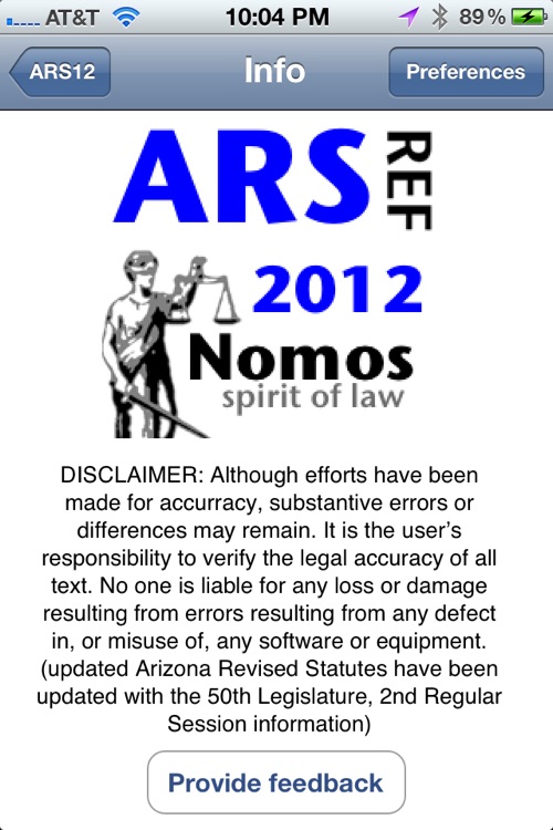 Arizona Statutes (2012 edition) aka ARS12