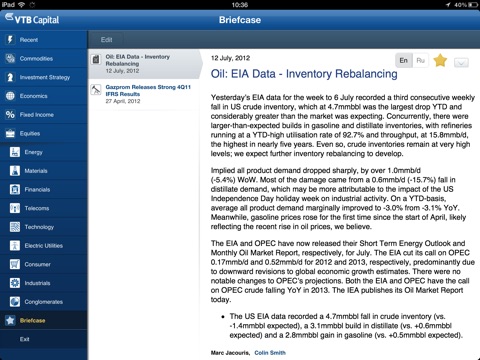 VTB Capital Research for iPad screenshot 3