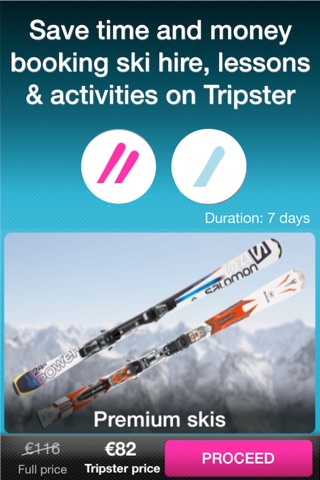 Tripster - Ski & Board hire, lessons & bar discounts and guide in the Alps screenshot 2
