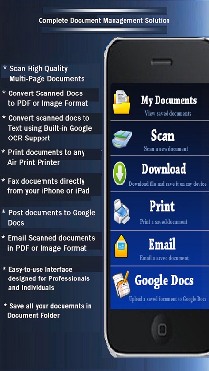 Scanner - Download, Scan, Print, Fax and Share Multipage PDF and Microsoft Office Files