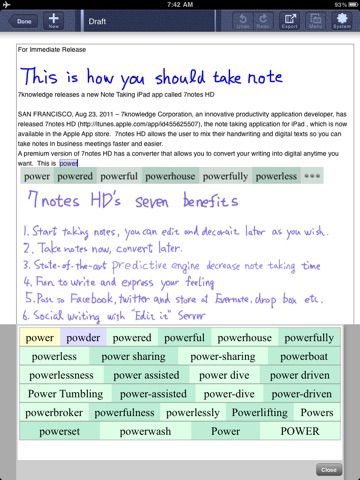 Smart Writing Tool - 7notes HD screenshot 3