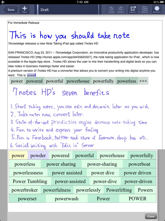 Smart Writing Tool - 7notes HD