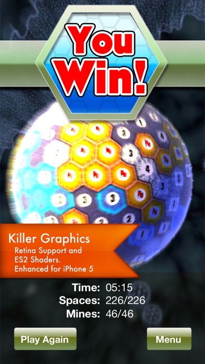 Planet Minesweeper - 3D Mines on a Hex Sphere screenshot-3