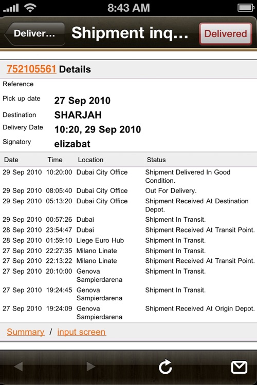 Delivery - Package Tracker