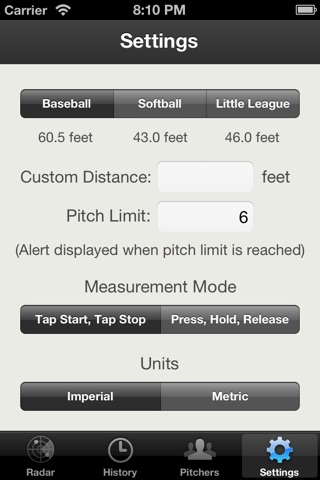 Baseball Pitch Radar Gun screenshot 4