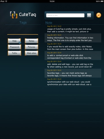 Скриншот из CuteTag for iPad