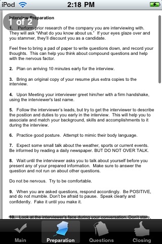 Job Interview Cheat Sheet screenshot-3