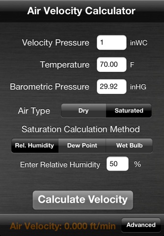 Dwyer Air Velocity and Flow Calculator screenshot 3