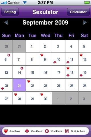 A Sexulator Sex Health Calculator Calendar at App Store