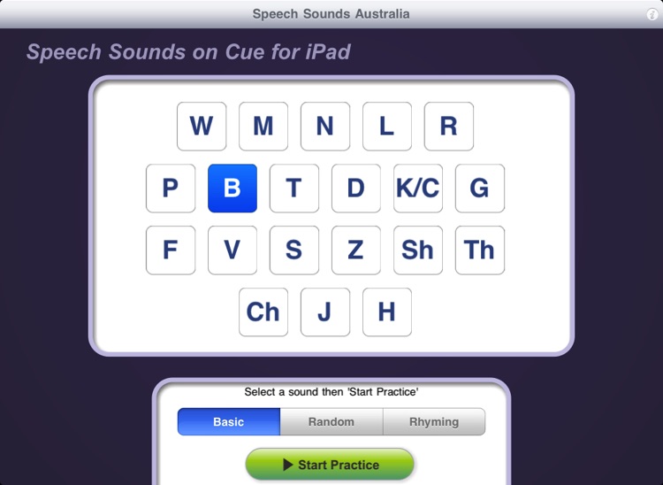 Speech Sounds on Cue for iPad (Australian English)