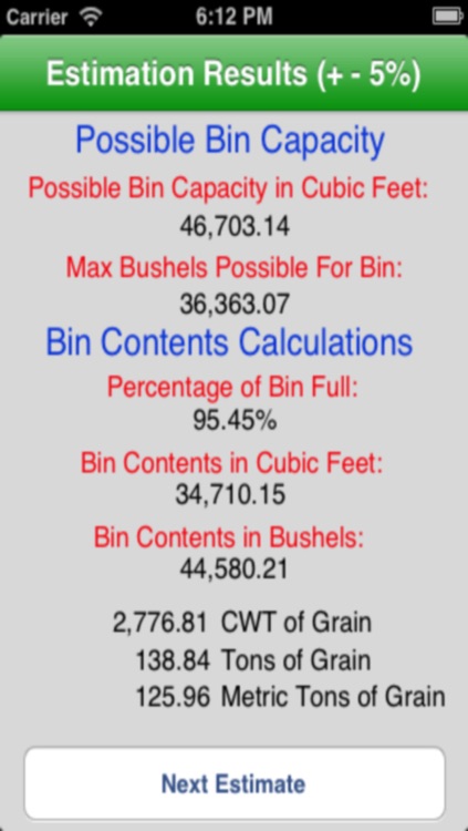 Grain Bin Contents Calculator