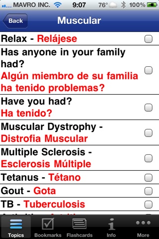 Physical Therapy Spanish Guide (PTSG) screenshot 3