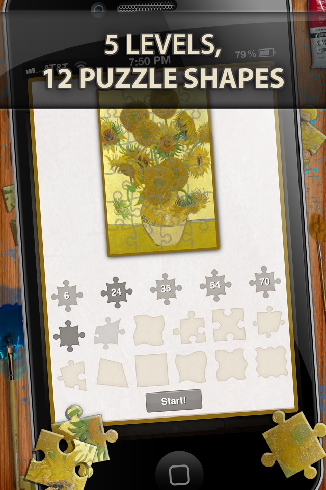 Vincent Van Gogh Jigsaw Puzzles  - Play with Paintings. Prominent Masterpieces to recognize and put together screenshot 2