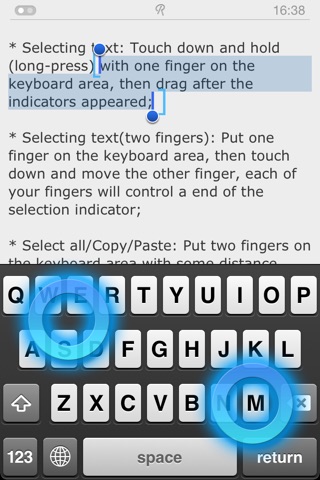 Rasgueado Pad: Text edit with gestures screenshot 2