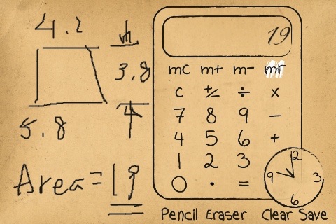 Paper Calculator & Clock - Calculator with sketch pad and clock screenshot-3