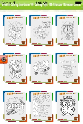 New Year Coloring Book - Colouring Doodle Fun for Kids Holiday Season screenshot 2