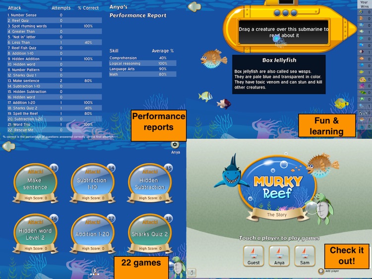 Murky Reef Lite - 1st - 2nd Grade Reading, Science & Math screenshot-4