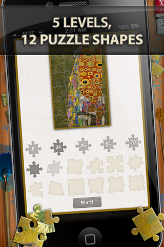 Gustav Klimt Jigsaw Puzzles - Play with Paintings. Prominent Masterpieces to recognize and put together screenshot 2