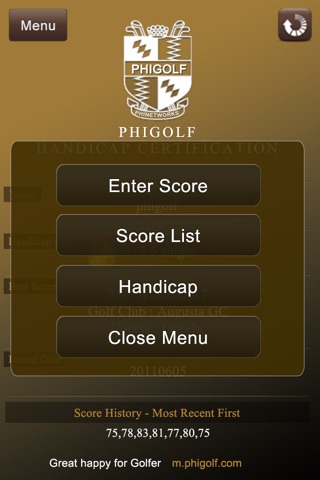 Golf Handicap by phiGolf screenshot 3