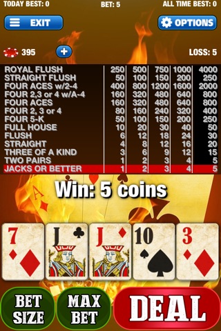 Flame Mini Video Poker screenshot 4