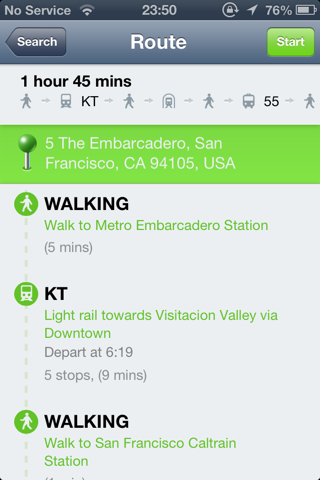 vTransit free - USA public transit search screenshot 3