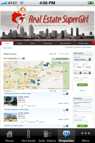 Real Estate Super Girl App to find properties in and around San Diego, California screenshot 3