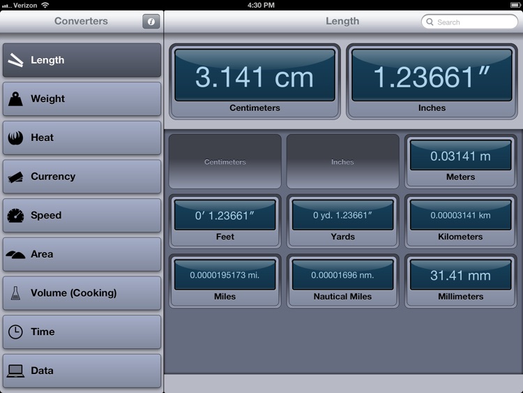 Converter for iPad (units and currencies)