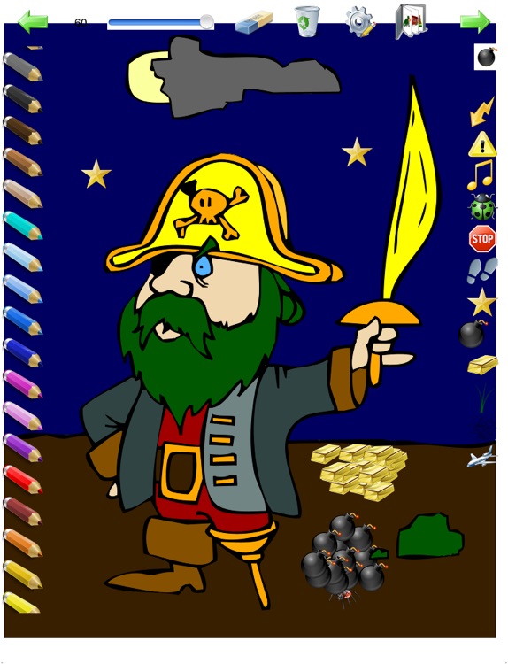 Coloring Book for Boys for iPad with colored pencils - 36 drawings to color with dragons, pirates, cars, and more - HD screenshot-3