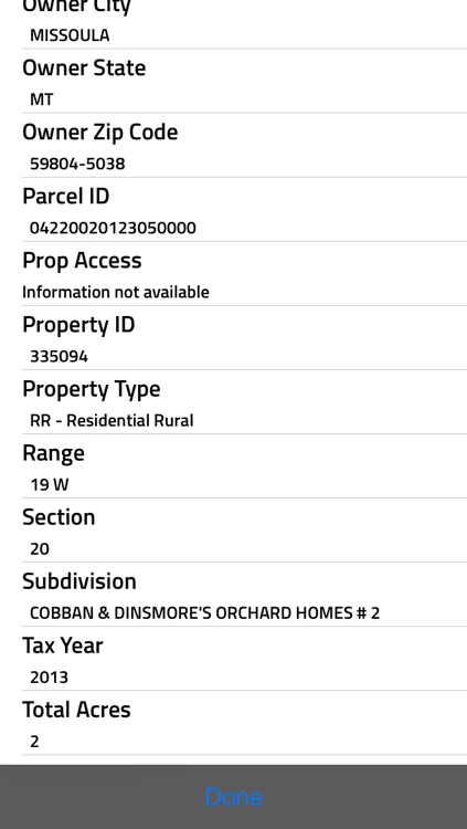 Montana Property Info