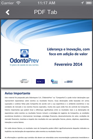 OdontoPrev Investor Relations screenshot 2