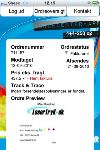 LaserTryk.dk Kundecenter screenshot 2