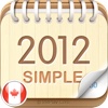 2012 Canada Calendar : Simple
