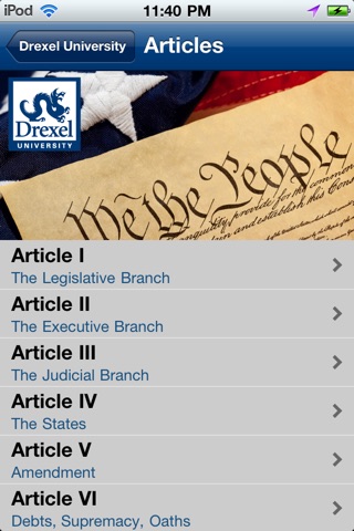 Drexel University U.S. Constitution screenshot 3