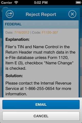 e-file Status screenshot 3