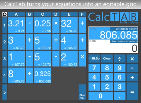 CalcTab screenshot 2