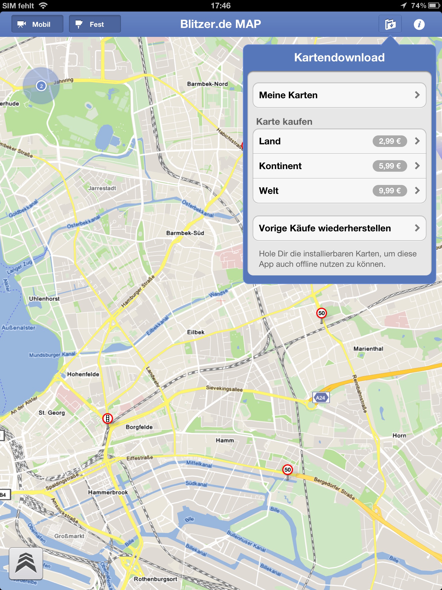 Blitzer.de MAP screenshot 2