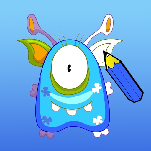 Monsters Coloring Book for Children: Learn to color and draw a monster, alien, fantasy dragon and more iOS App