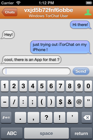 iTorChat screenshot 3