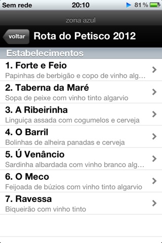 Rota do Petisco 2012 screenshot 2